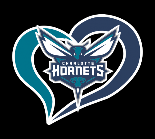 Charlotte Hornets Heart Logo custom vinyl decal