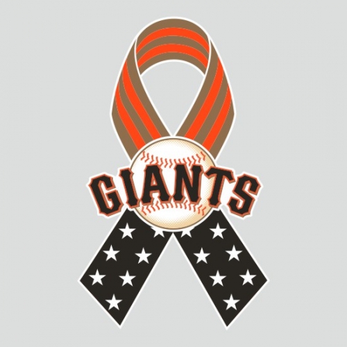 San Francisco Giants Ribbon American Flag logo heat sticker