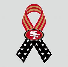 San Francisco 49ers Ribbon American Flag logo custom vinyl decal