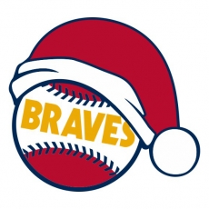 Atlanta Braves Baseball Christmas hat logo heat sticker