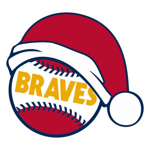 Atlanta Braves Baseball Christmas hat logo custom vinyl decal