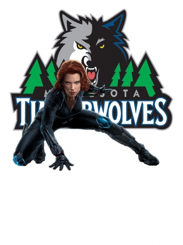 Minnesota Timberwolves Black Widow Logo heat sticker