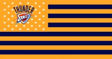Oklahoma City Thunder Flag001 logo heat sticker