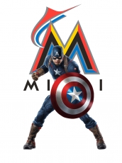 Miami Marlins Captain America Logo heat sticker