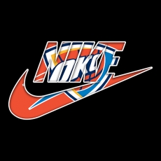 Oklahoma City Thunder Nike logo heat sticker