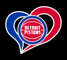 Detroit Pistons Heart Logo heat sticker