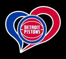 Detroit Pistons Heart Logo custom vinyl decal