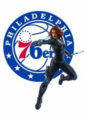 Philadelphia 76ers Black Widow Logo heat sticker