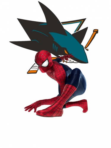 San Jose Sharks Spider Man Logo custom vinyl decal