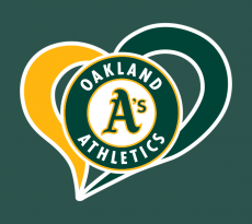 Oakland Athletics Heart Logo heat sticker