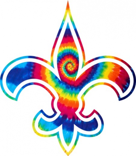 New Orleans Saints rainbow spiral tie-dye logo heat sticker