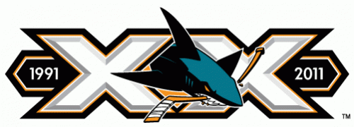 San Jose Sharks 2010 11 Anniversary Logo 02 custom vinyl decal