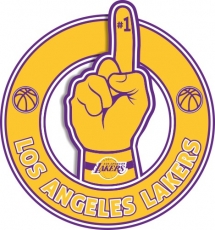 Number One Hand Los Angeles Lakers logo heat sticker