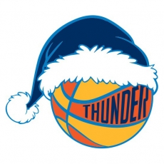 Oklahoma City Thunder Basketball Christmas hat logo custom vinyl decal