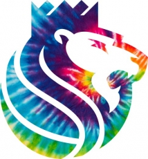 Sacramento Kings rainbow spiral tie-dye logo heat sticker