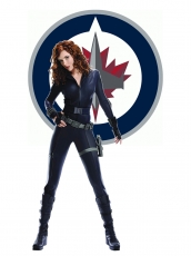 Winnipeg Jets Black Widow Logo heat sticker