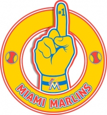 Number One Hand Miami Marlins logo custom vinyl decal