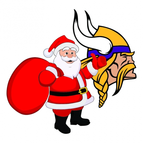 Minnesota Vikings Santa Claus Logo heat sticker