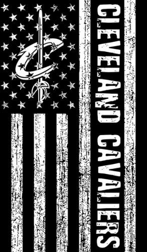 Cleveland Cavaliers Black And White American Flag logo custom vinyl decal