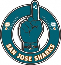 Number One Hand San Jose Sharks logo heat sticker