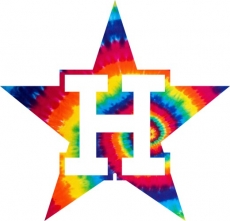 Houston Astros rainbow spiral tie-dye logo heat sticker