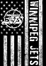 Winnipeg Jets Black And White American Flag logo heat sticker