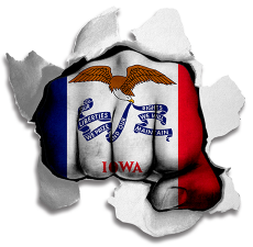 Fist Iowa State Flag Logo custom vinyl decal