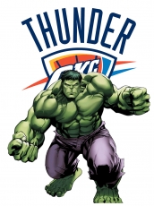 Oklahoma City Thunder Hulk Logo heat sticker