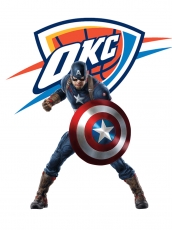 Oklahoma City Thunder Captain America Logo heat sticker