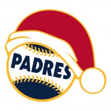 San Diego Padres Baseball Christmas hat logo heat sticker