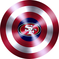 Captain American Shield With San Francisco 49ers Logo heat sticker