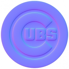 Chicago Cubs Colorful Embossed Logo heat sticker