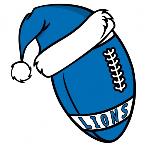 Detroit Lions Football Christmas hat logo heat sticker