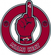 Number One Hand Miami Heat logo heat sticker