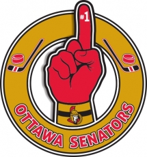Number One Hand Ottawa Senators logo heat sticker