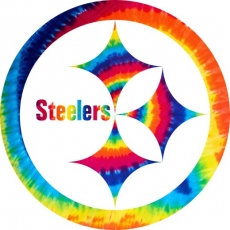 Pittsburgh Steelers rainbow spiral tie-dye logo heat sticker