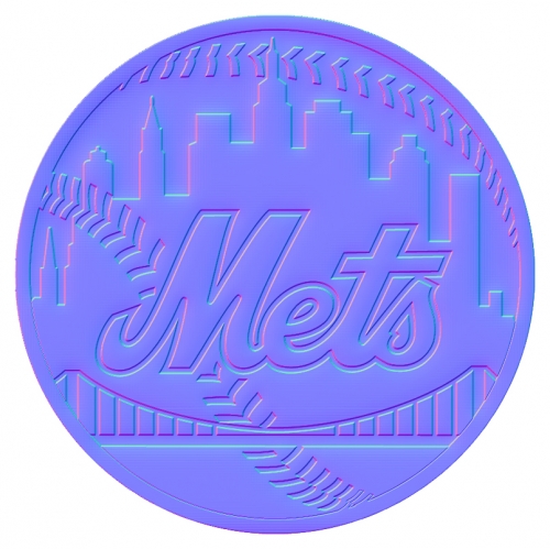 New York Mets Colorful Embossed Logo heat sticker