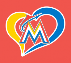 Miami Marlins Heart Logo heat sticker