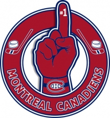 Number One Hand Montreal Canadiens logo heat sticker