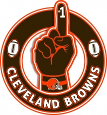 Number One Hand Cleveland Browns logo heat sticker