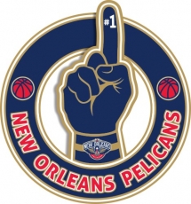 Number One Hand New Orleans Pelicans logo heat sticker