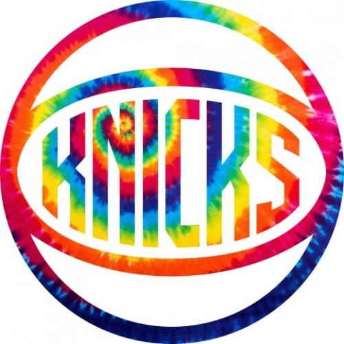 New York Knicks rainbow spiral tie-dye logo heat sticker