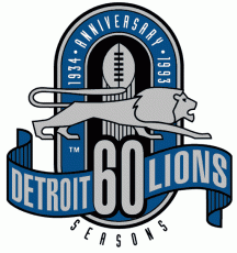 Detroit Lions 1993 Anniversary Logo custom vinyl decal