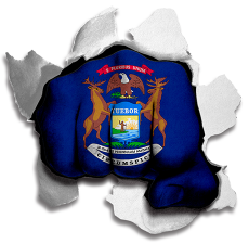 Fist Michigan State Flag Logo custom vinyl decal