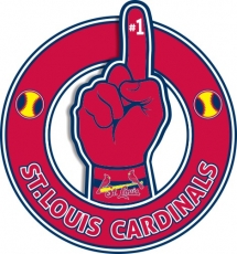 Number One Hand St. Louis Cardinals logo heat sticker