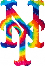 New York Mets rainbow spiral tie-dye logo custom vinyl decal