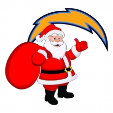 Los Angeles Chargers Santa Claus Logo heat sticker