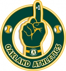 Number One Hand Oakland Athletics logo custom vinyl decal