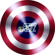 Captain American Shield With Utah Jazz Logo custom vinyl decal