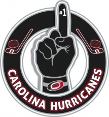 Number One Hand Carolina Hurricanes logo heat sticker